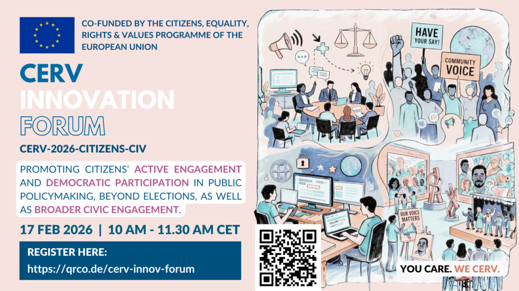 ilustračný obrázok, pozvánka na webinár -participatívna demokracia, 17.02.2026