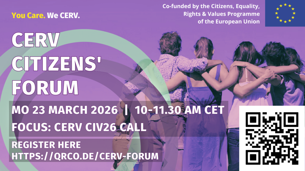 ilustračný obrázok: pozvánka na občianske fórum s QR kódom